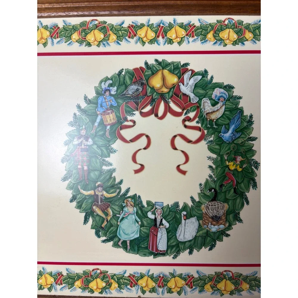 Vintage Pimpernel 12 Days of Christmas Wood Serving Tray Marlene‎ Moore England